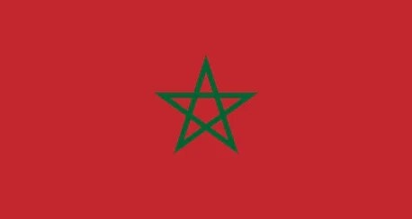 Country flag of Morocco, featuring a red background with a green pentagram, known as the Seal of Solomon, at the center.